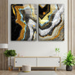 Golden Marble Abstract Tempered Glass Wall Art