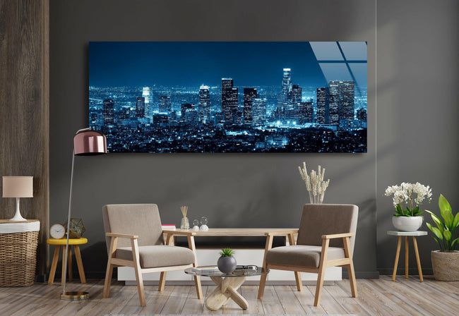 Los Angeles City View Tempered Glass Wall Art