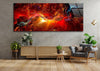 Abstract Red Art Tempered Glass Wall Art