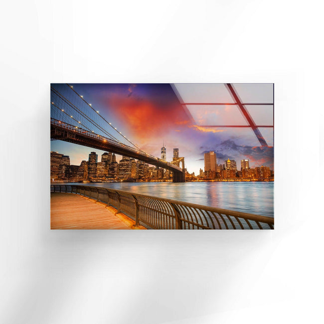 Brooklyn Bridge Park Tempered Glass Wall Art