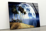 Moon View Tempered Glass Wall Art
