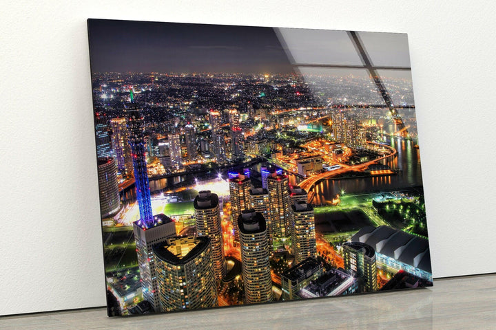Yokohama Landscape Glass Wall Art print on glass, glass printed photos