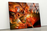 Red Abstract Tempered Glass Wall Art
