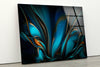 Blue Black Abstract Tempered Glass Wall Art