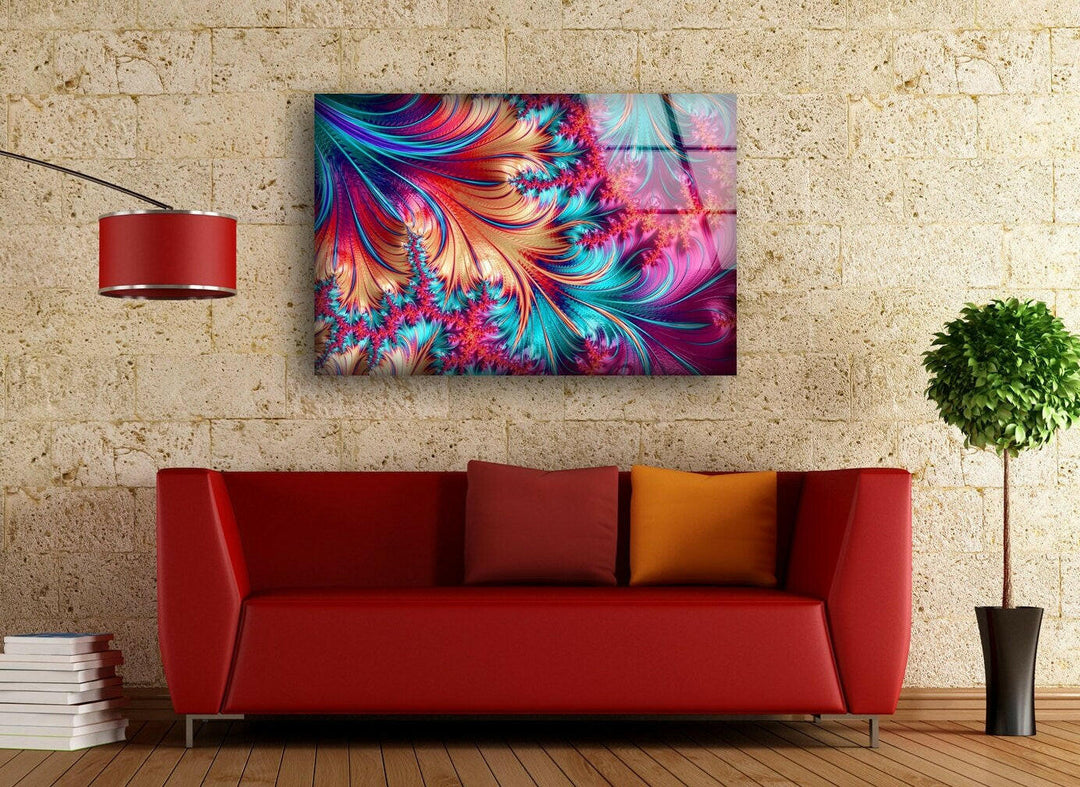 Fraktale rosa Spiralglas-Wandkunst