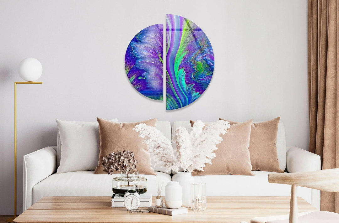 Modern Purple Abstract Circular Wall Art – Mesmerizing Fluid Design – MyPhotoStation