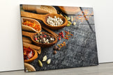 Spoon Spices Kitchen Tempered Glass Wall Art