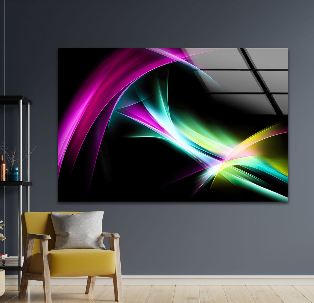 fractal tempered glass wall art