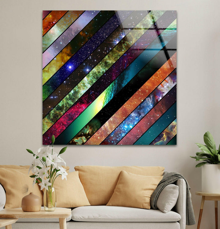 Stained Space Glass Wall Art print picture on glass, Tempered Glass Wall Art