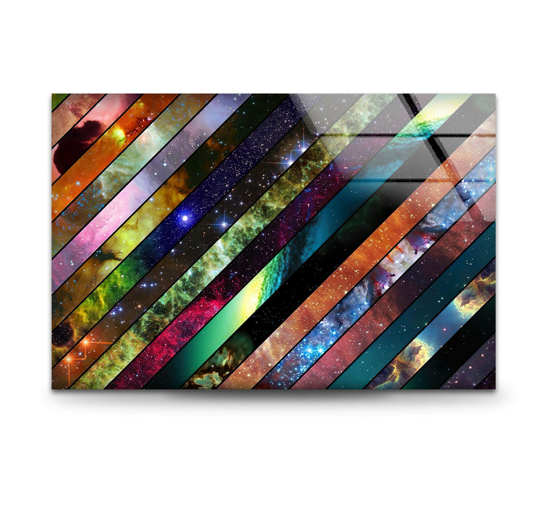 Stained Space Glass Wall Art print on glass, glass printed photos