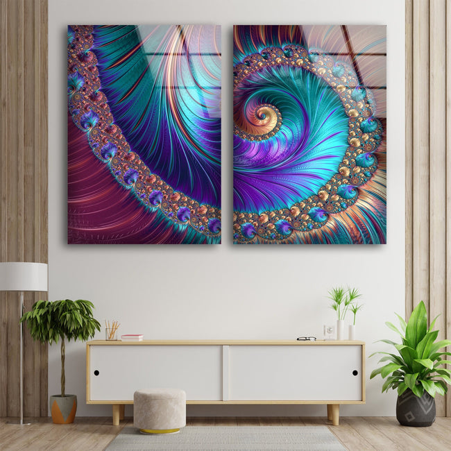 Abstract Alcohol Ink Tempered Glass Wall Art