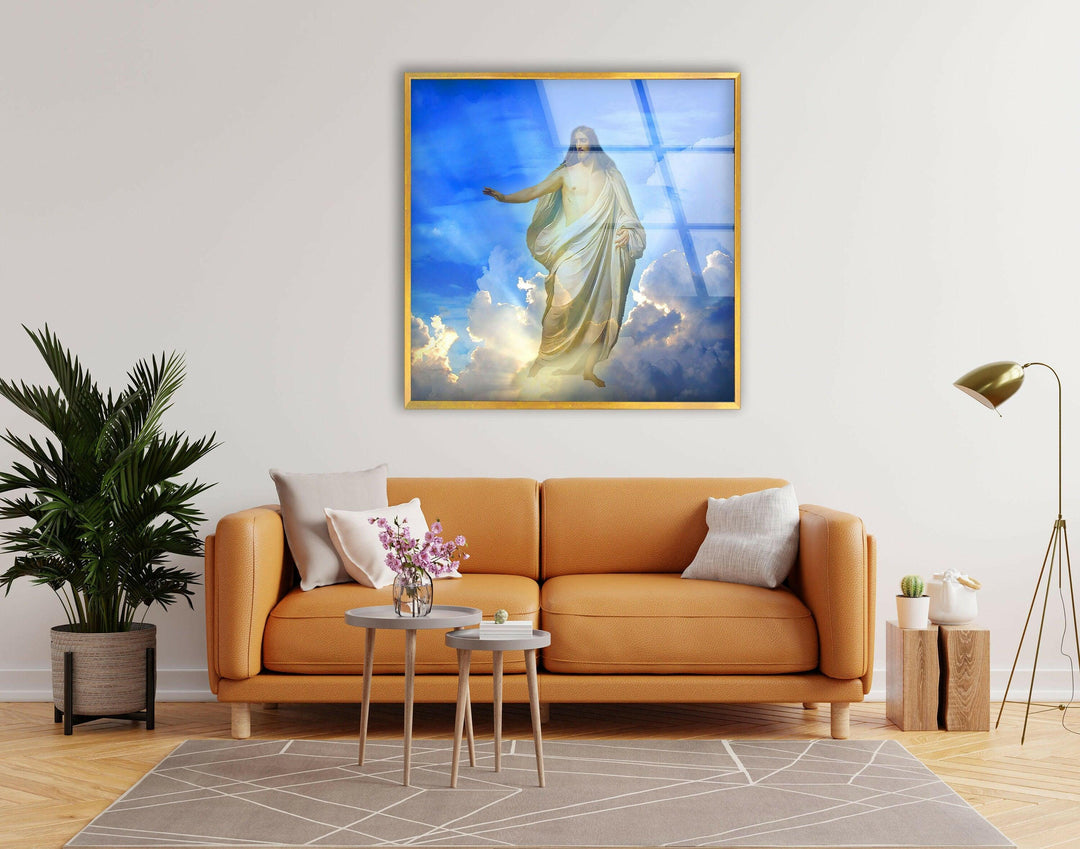 Blue Christian Jesus Cross Decor with Wall Art Designs