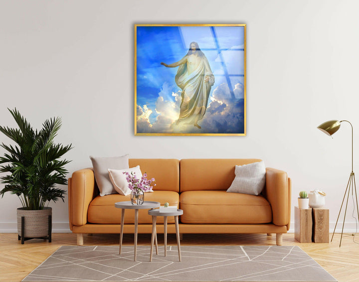 Blue Christian Jesus Cross Decor with Wall Art Designs
