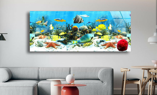 Aquarium Fishes Tempered Glass Wall Art
