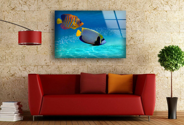 Unterwasserfische und Aquarium-Glaswandkunst