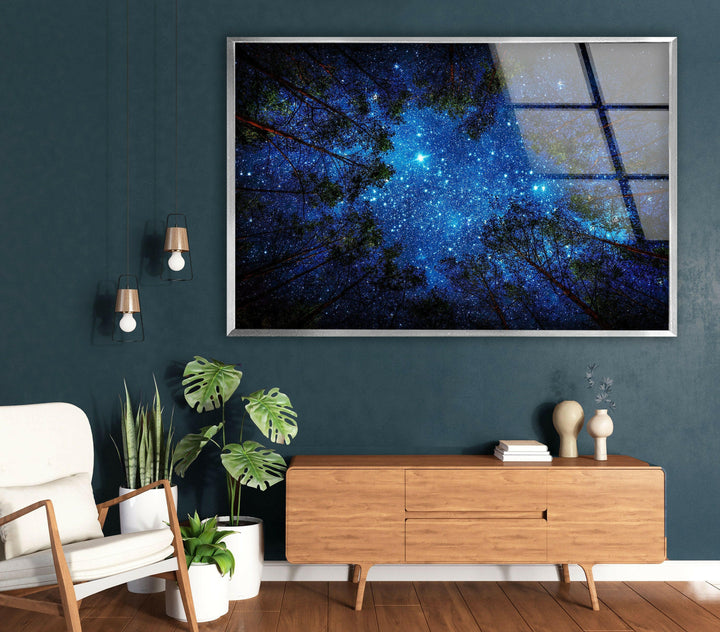 Night Sky Glass Wall Art, Glass Printing Wall Art, Print photos on glass