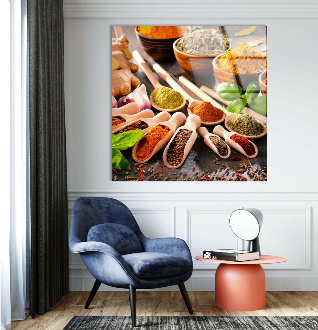 Indian Herbs Glass Wall Art, glass image printing, glass prints from photos