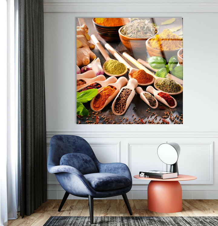 Indian Herbs Glass Wall Art, glass image printing, glass prints from photos