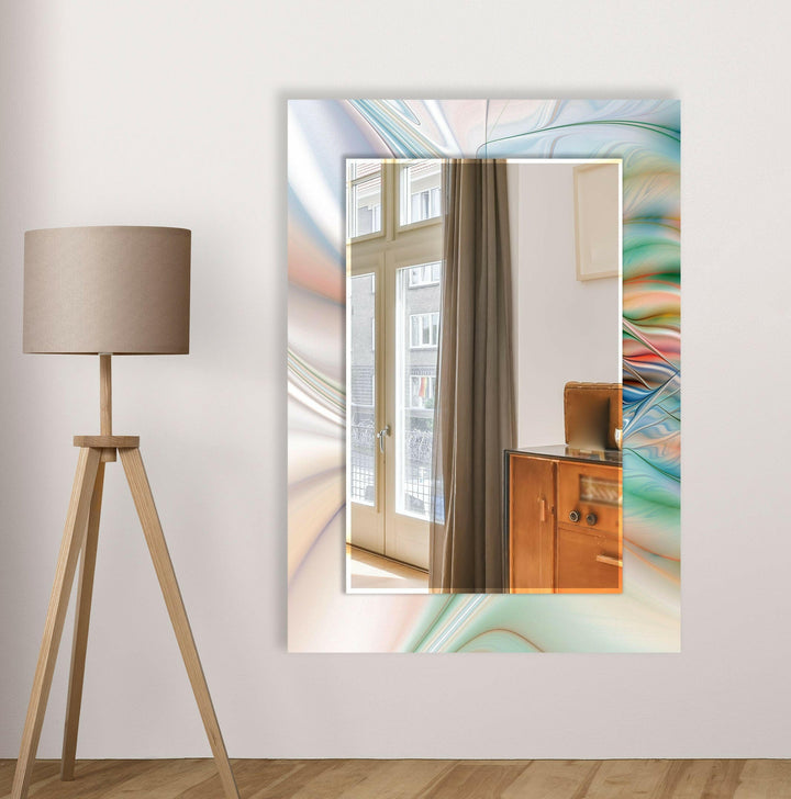 Shiny 3D Abstract Wall Mirror Bathroom Wall Mirror
