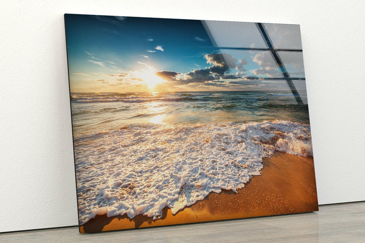 Wolkenlandschaft über dem Meer, Glaswandkunst