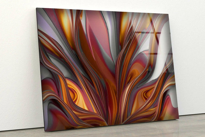 Braune volumetrische abstrakte Glaswandkunst