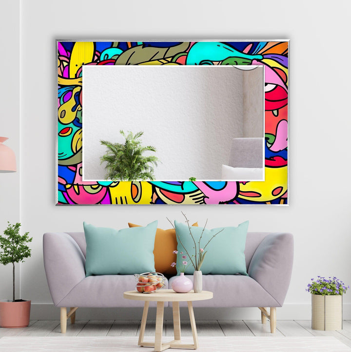 Stained Pop Art Wall Mirror Large Mirror
