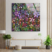 Abstract Flowers Tempered Glass Wall Art