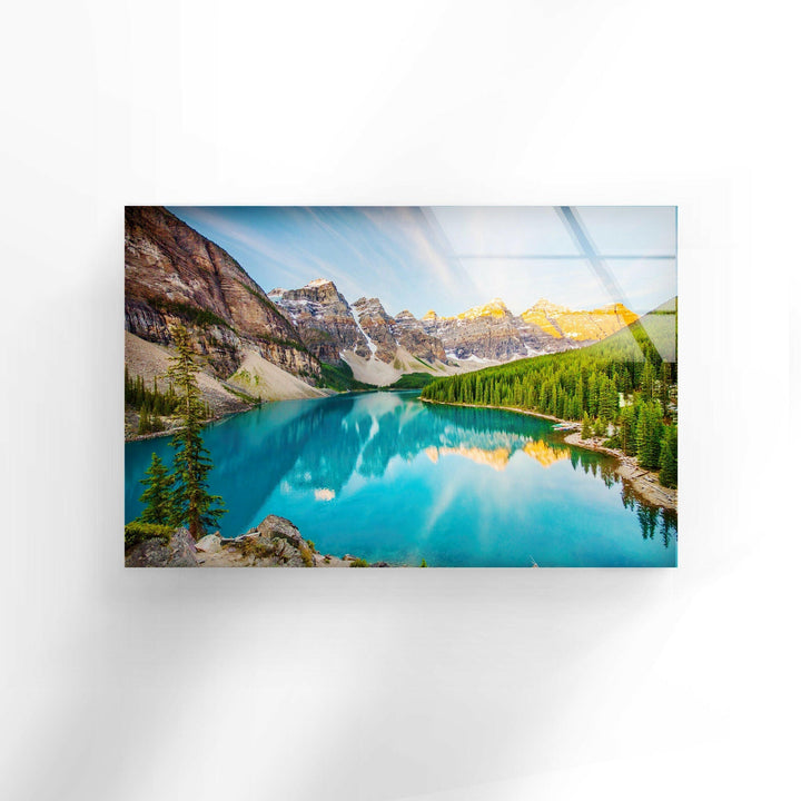Majestic Rocky Mountains and Blue Lake – A Tranquil Wall Art
