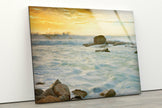 Sea Waves Tempered Glass Wall Art