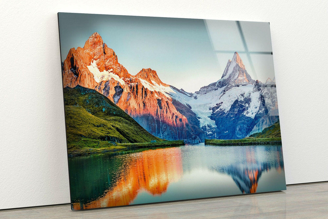 High-Definition Mountain Landscape on Tempered Glass
