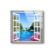 Beach and Palm Trees Tempered Glass Wall Art