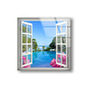Beach and Palm Trees Tempered Glass Wall Art