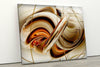 Yellow Modern Fractal Art Tempered Glass Wall Art