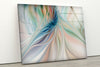Blue and White Abstract Tempered Glass Wall Art