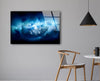 Blue Clouds Design Abstract Tempered Glass Wall Art