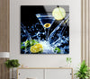 Cocktail Glasses Tempered Glass Wall Art
