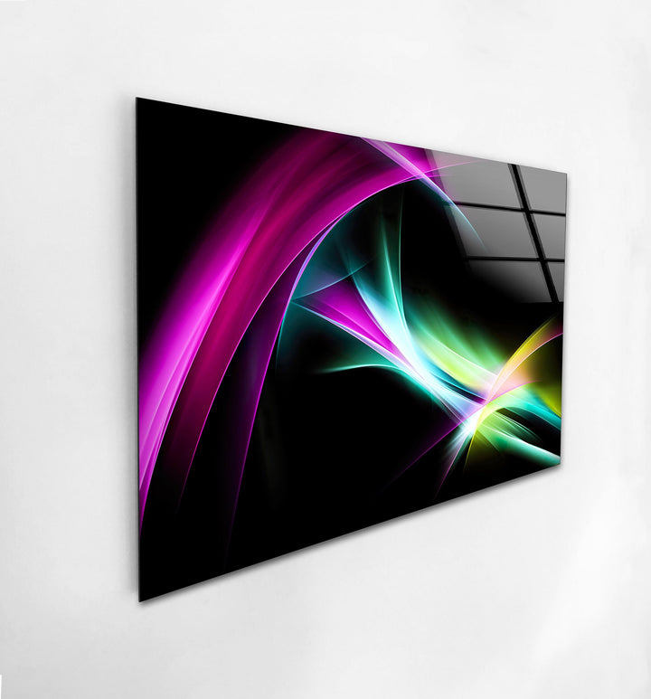 Colorful Art Light Fractal Waves Glass printing Wall Art
