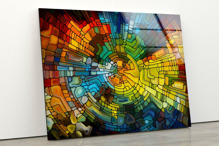 Colorful Design of Stained Glass Wall Art picture on glass wall art, photos printed on glass