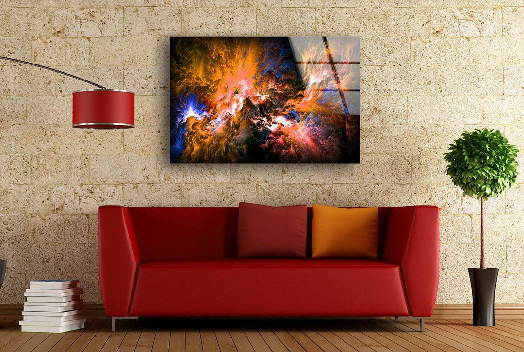 Colored Supernova Abstract Glass Wall Art stained glass wall art, stained glass wall decor
