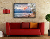 Tropical Beach Palm Tree Tempered Glass Wall Art
