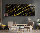Gold Abstract Tempered Glass Wall Art