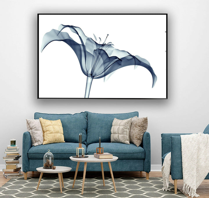 Xray Amaryllis Flower Glass Wall Art, glass pictures for Wall, glass prints wall art