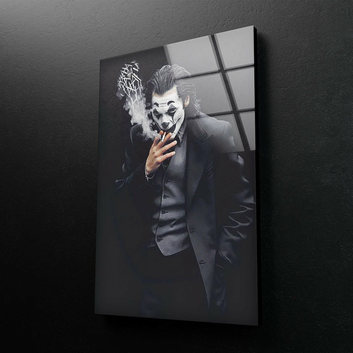 Smoking Joker Glass Wall Art glass wall decor, glass wall art decor
