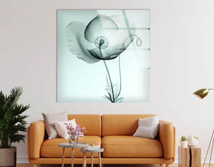 X-ray Image Of A Poppy Glass Wall Art, art glass wall art, glass wall art pictures