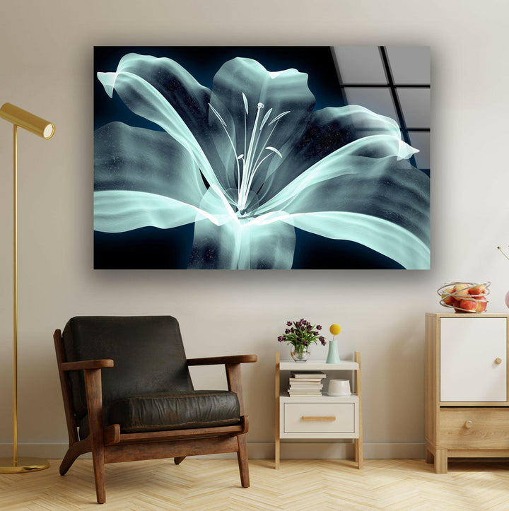 Xray Image Of a Flower Glass Wall Art, glass pictures for Wall, glass prints wall art