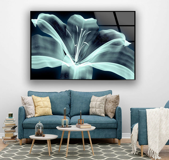 Xray Image Of a Flower Glass Wall Art, custom glass pictures, glass art prints