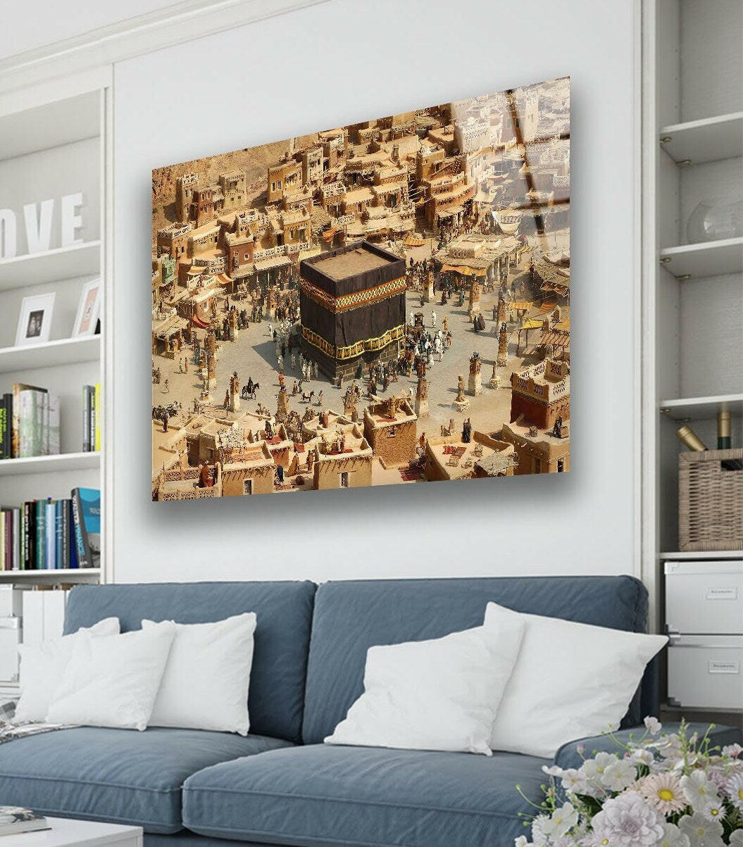 Mecca Islamic Glass Art for the Wall