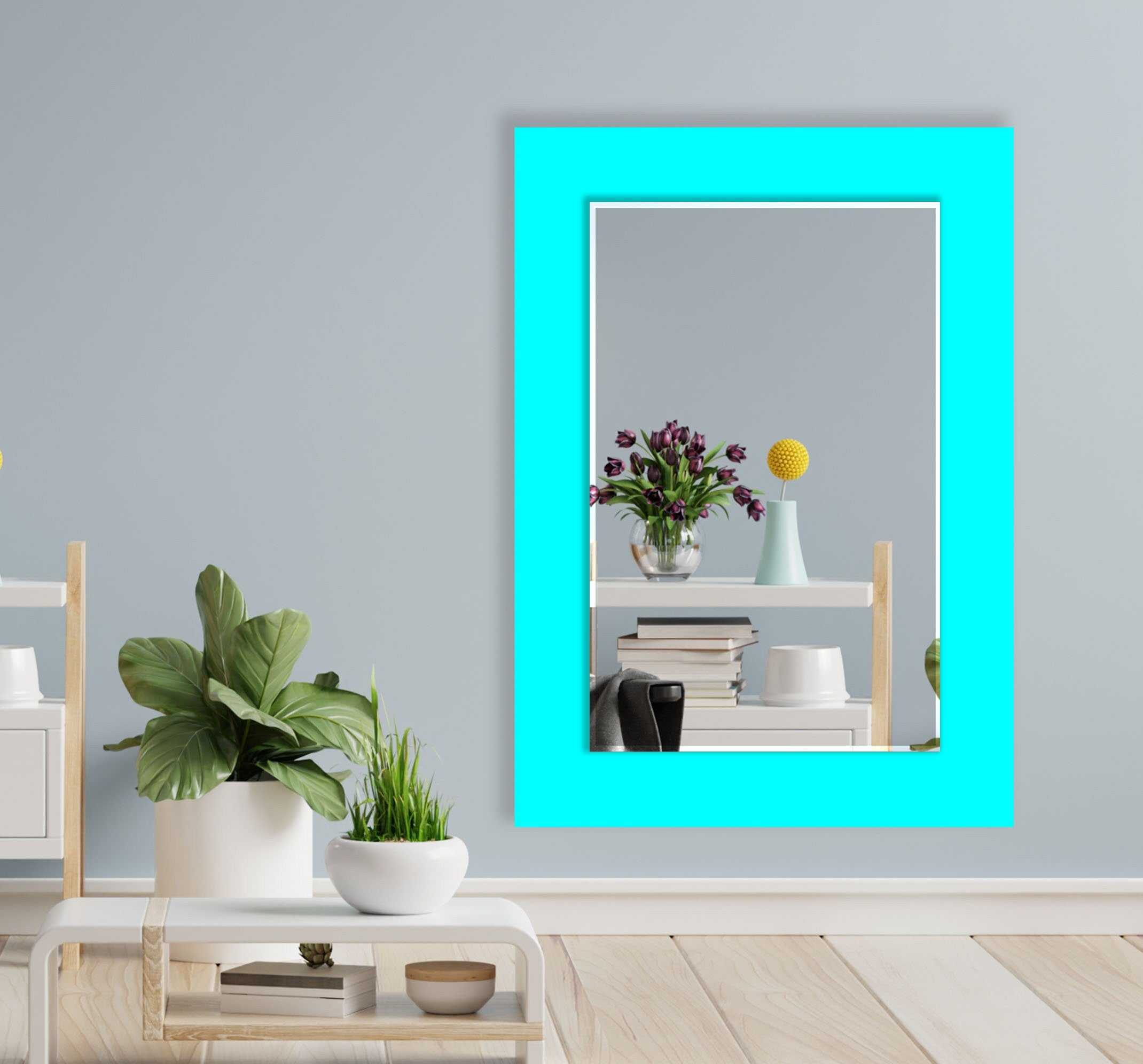 Solid Colors Tempered Glass Wall Mirror