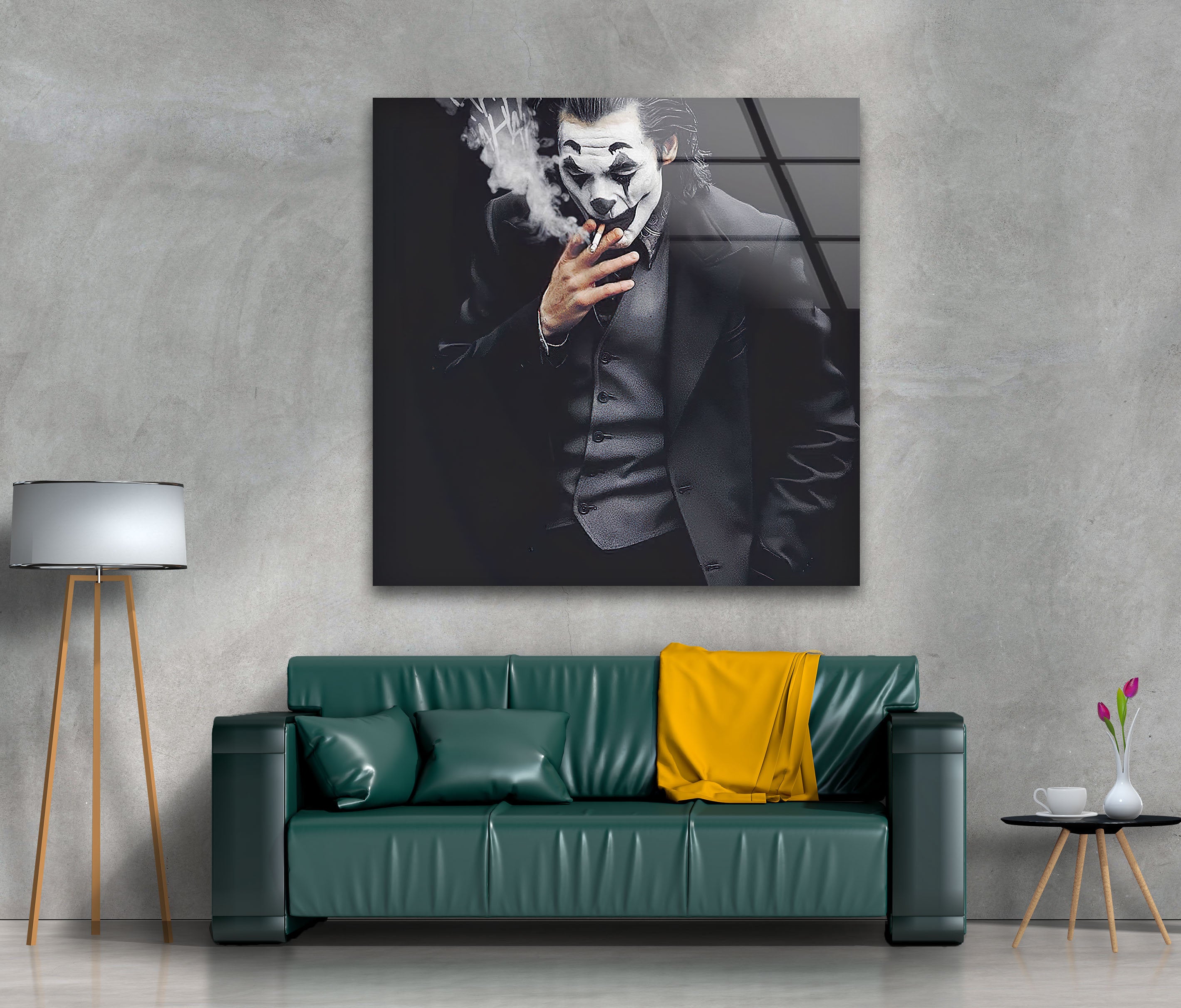 Smoking Joker Tempered Glass Wall Art
