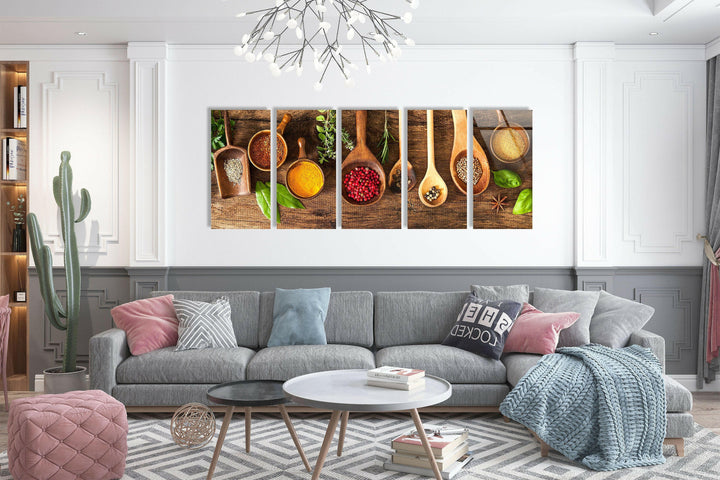 Herbs&Spices Kitchen Glass Wall Art, glass wall decor, glass wall art decor